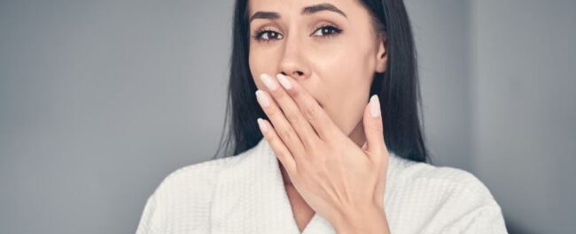Woman concerned about bad breath